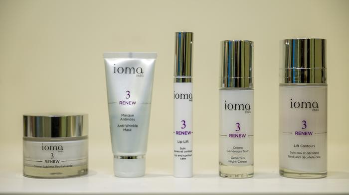 Professional skincare range on display